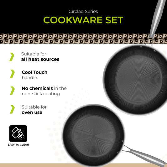 BE | LIVING CIRCLAD Serie - 2-delige Koekenpannen Set 26 cm + 30 cm