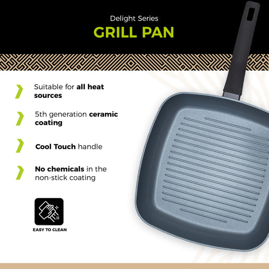 BE | LIVING Delight Serie Grillpan Ø 28 cm – Zwart