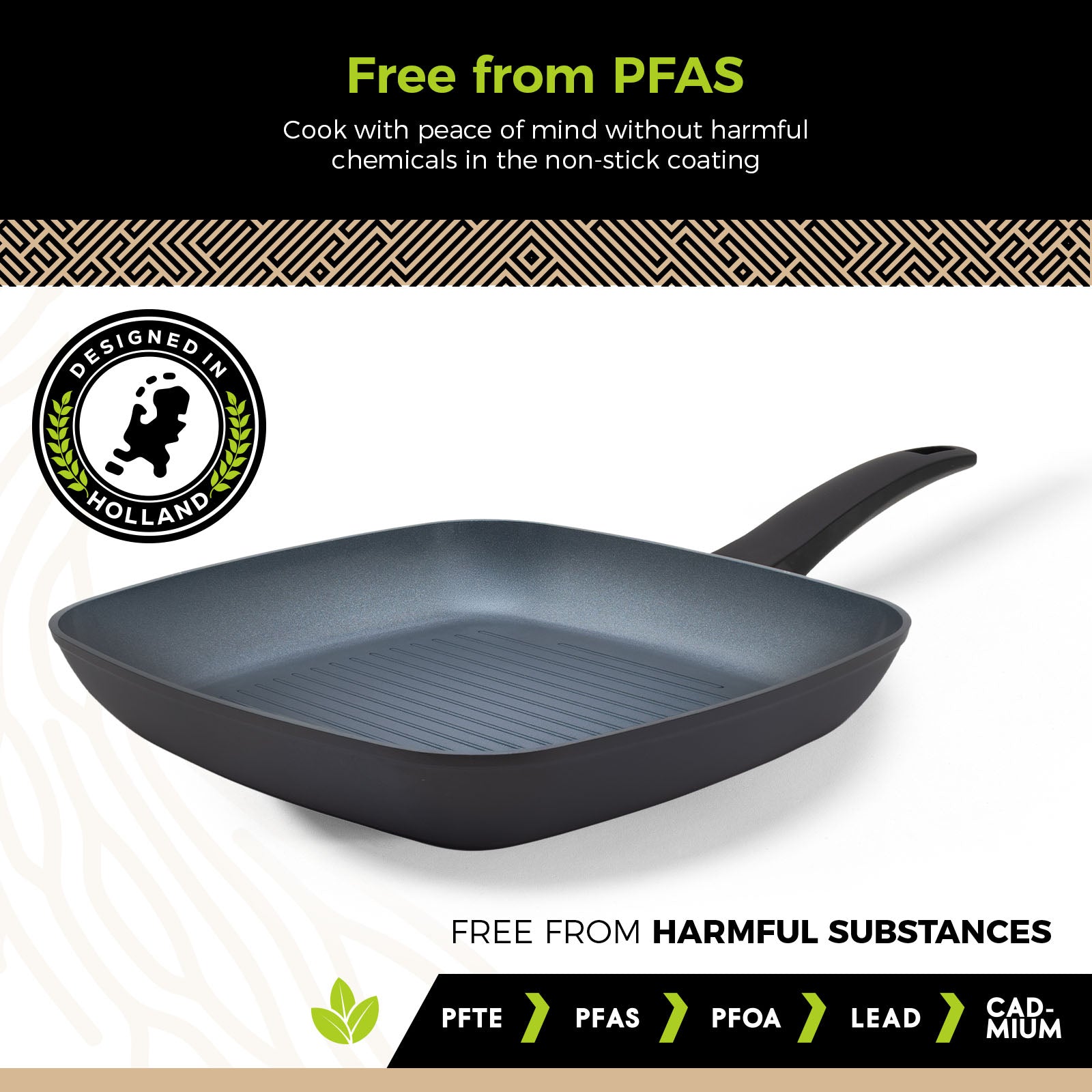 BE | LIVING Delight Serie Grillpan Ø 28 cm – Zwart