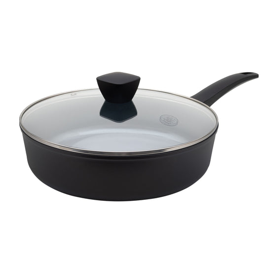 BE | LIVING Delight Serie Sauteerpan met Deksel – Ø 28 cm – Zwart