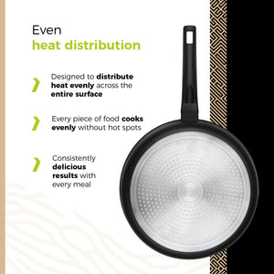 BE | LIVING Delight Serie Sauteerpan met Deksel – Ø 28 cm – Zwart