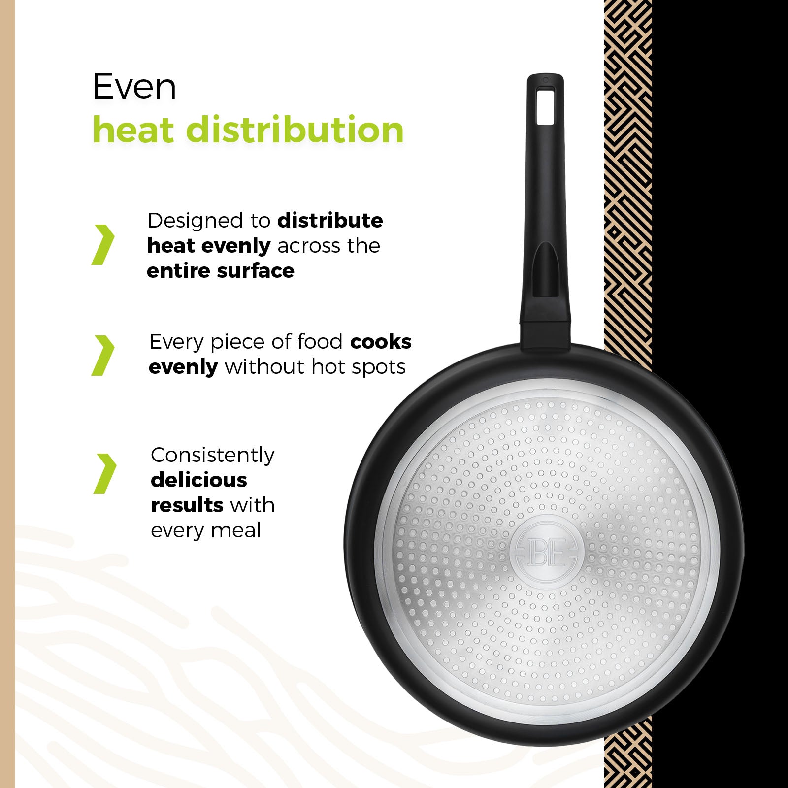 BE | LIVING Delight Serie Sauteerpan met Deksel – Ø 28 cm – Zwart