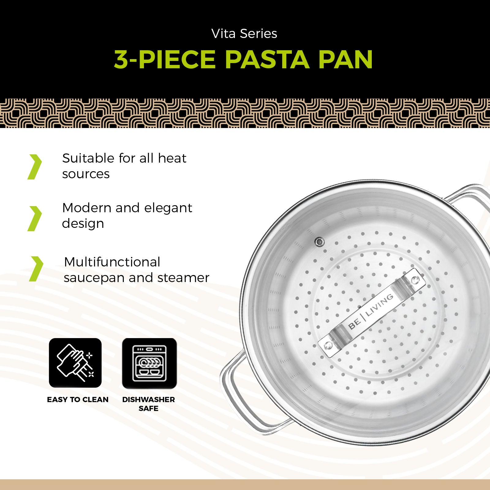 ecomposer-3Pcs Pasta Pan 