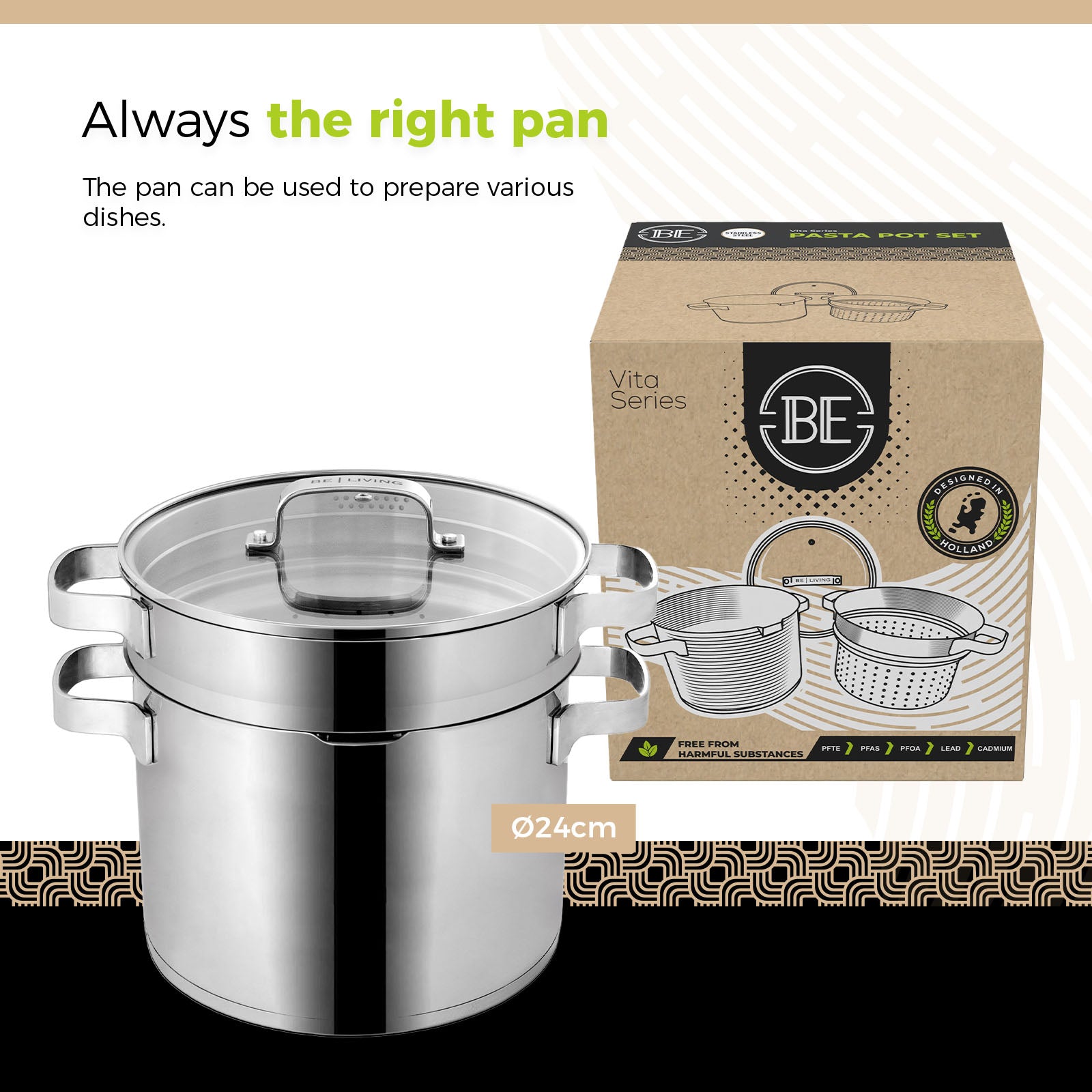 ecomposer-3Pcs Pasta Pan 
