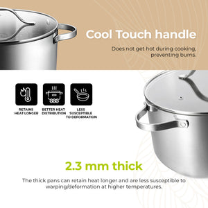 BE | LIVING Essential Serie Soeppan 26 cm (Drielaags roestvrij staal)