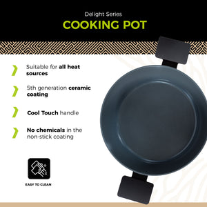 BE | LIVING Delight Serie Braadpan met Deksel – Ø 24 cm – Zwart