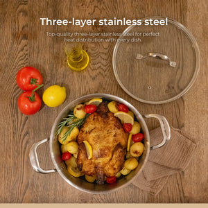 BE | LIVING CIRCLAD Serie Braadpan met Deksel 5 qt / 8,5"/ 24 cm