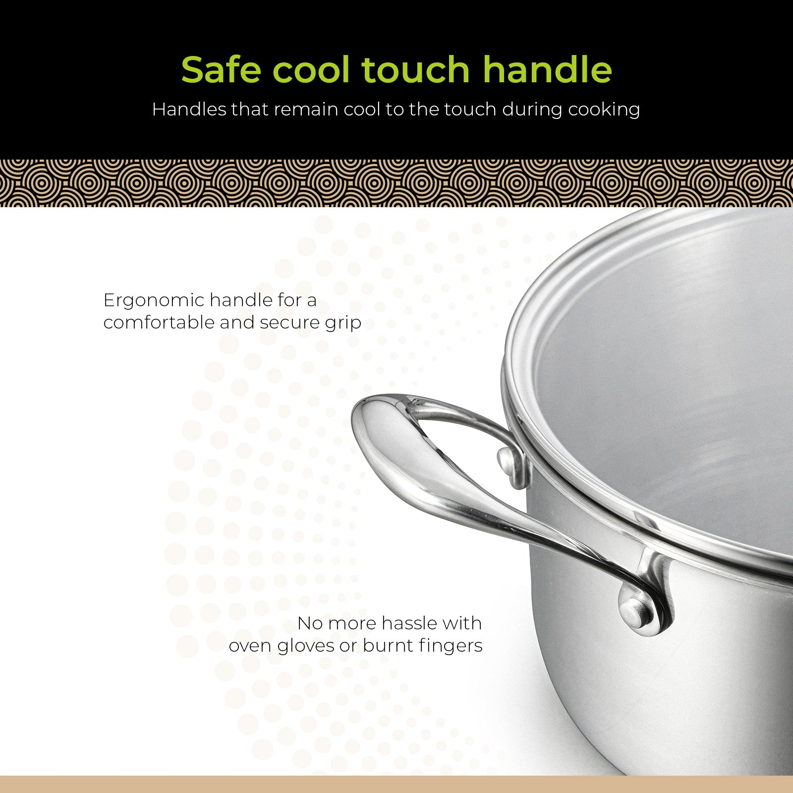 BE | LIVING CIRCLAD Serie Braadpan met Deksel 5 qt / 8,5"/ 24 cm