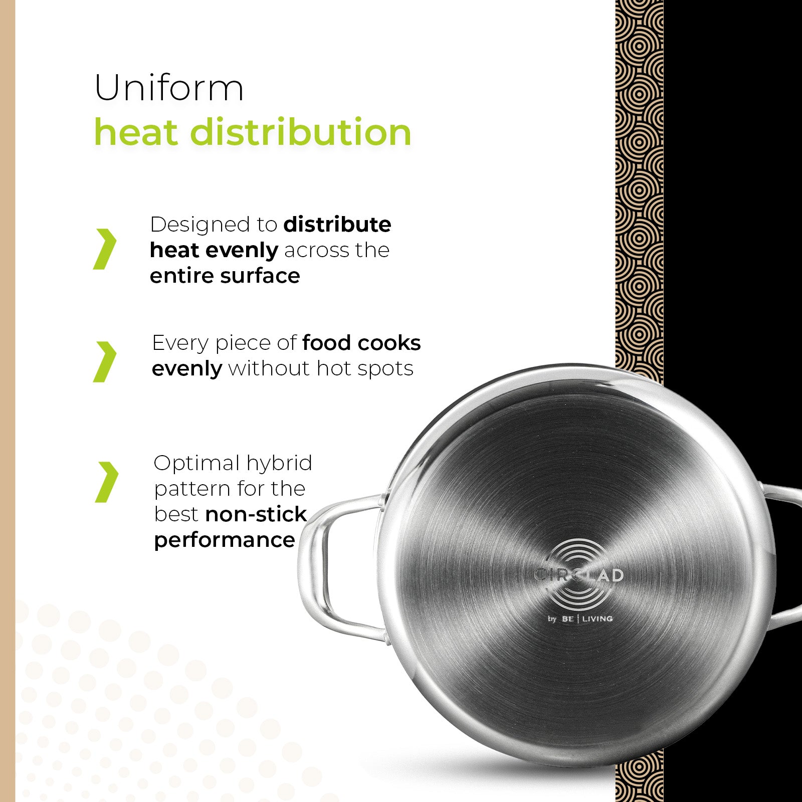 BE | LIVING CIRCLAD Serie Braadpan met Deksel 5 qt / 8,5"/ 24 cm