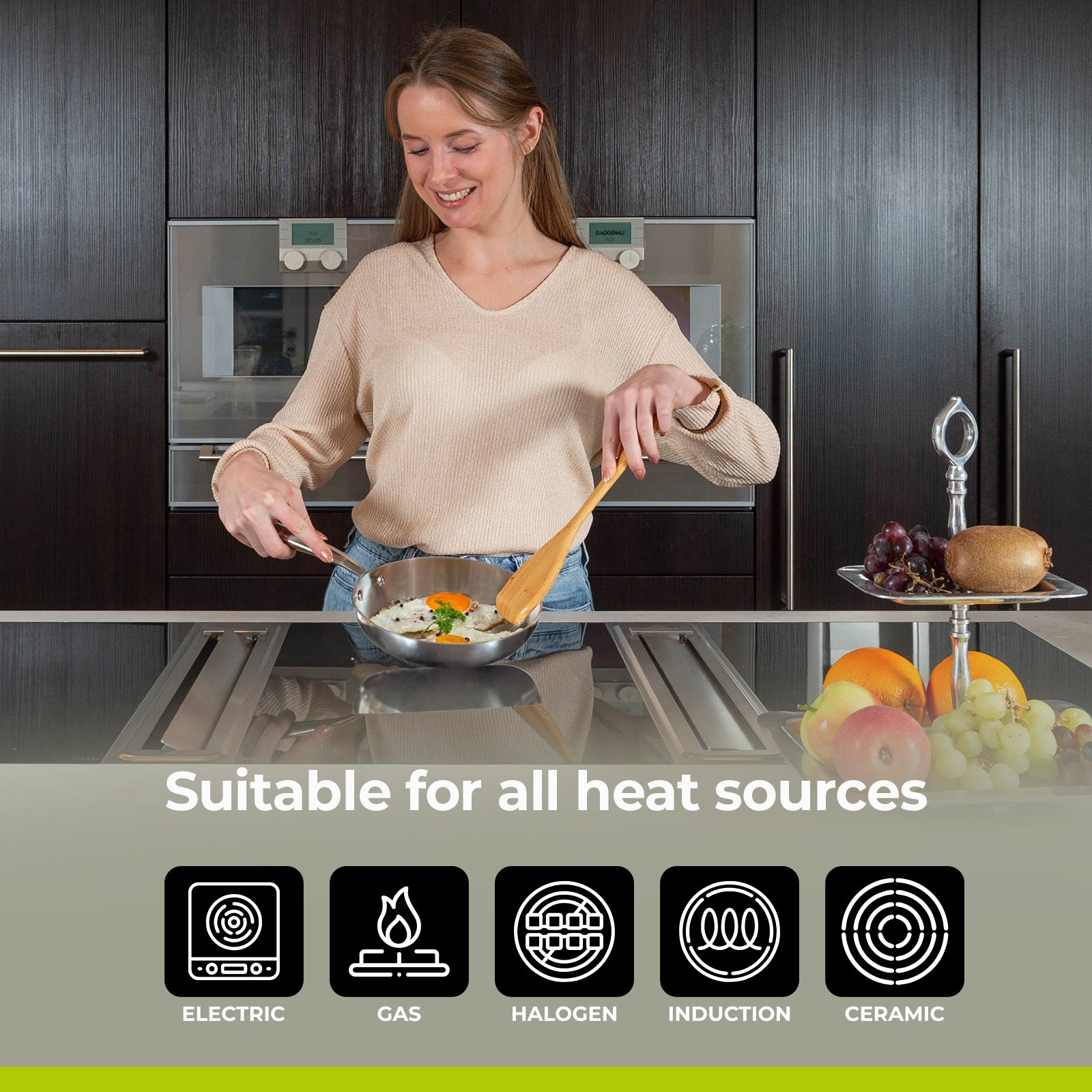 BE | LIVING Essential Serie 12-delige kookset (Drielaags roestvrij staal)