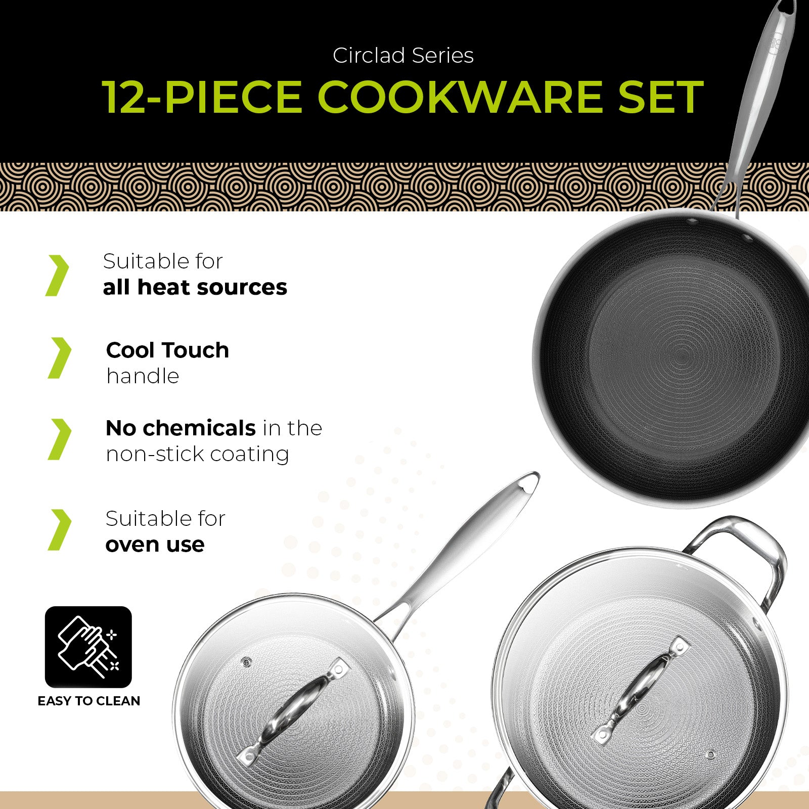 BE | LIVING CIRCLAD Serie 12-delige Kookgerei Set
