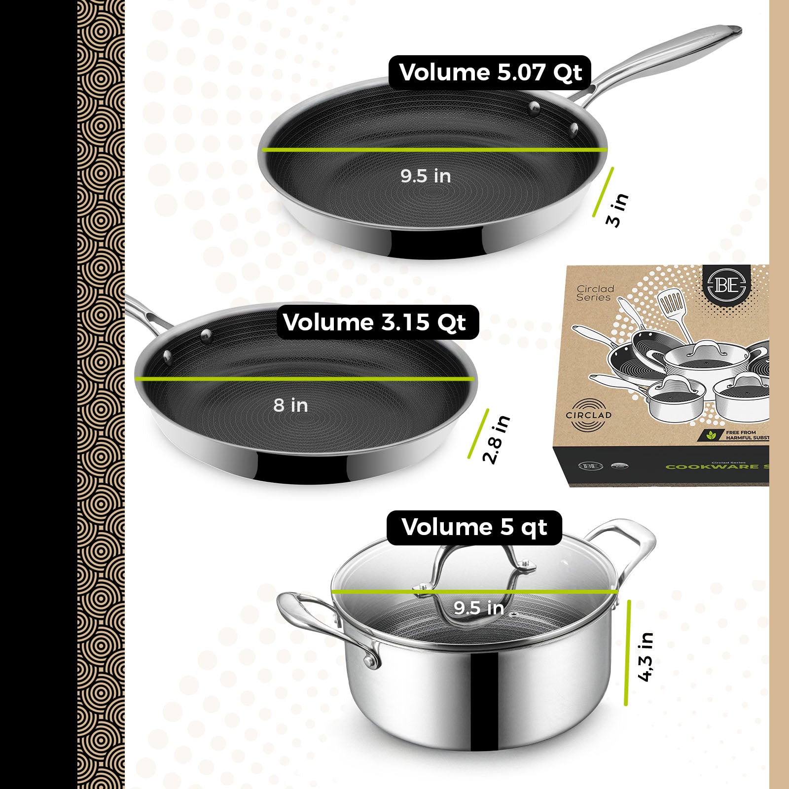 BE | LIVING CIRCLAD Serie 12-delige Kookgerei Set