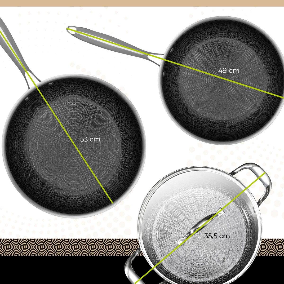 BE Living CIRCLAD Serie 12-delige Pannenset met Antiaanbaklaag