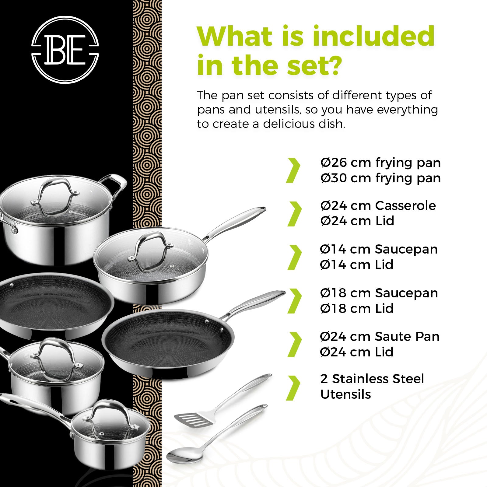 BE | LIVING CIRCLAD Serie 12-delige Kookgerei Set