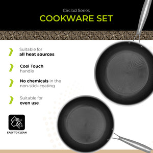BE | LIVING CIRCLAD Serie - 2-delige Koekenpannen Set 26 cm + 30 cm