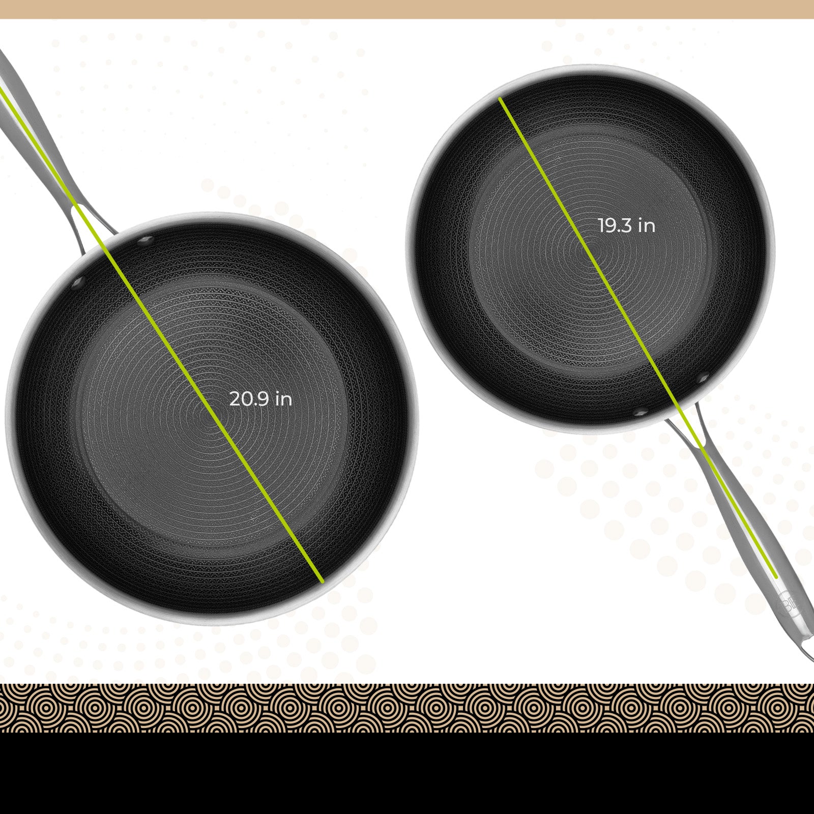 BE | LIVING CIRCLAD Serie - 2-delige Koekenpannen Set 26 cm + 30 cm