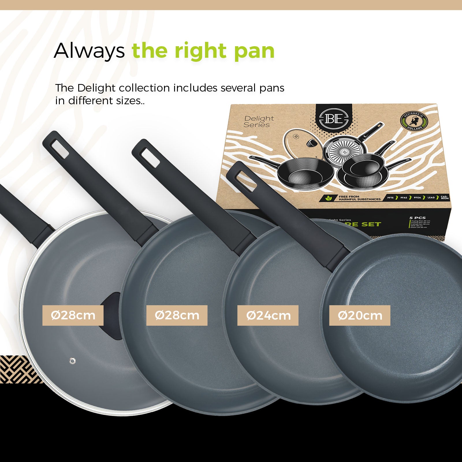 ecomposer-3pcs Frying Pan Set