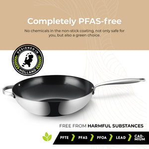 BE | LIVING Essential Serie Stainless Steel Black Wokpan Ø 32 cm