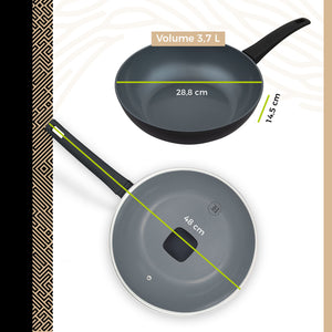 BE | LIVING Delight Serie Wok met Deksel Ø 28 cm